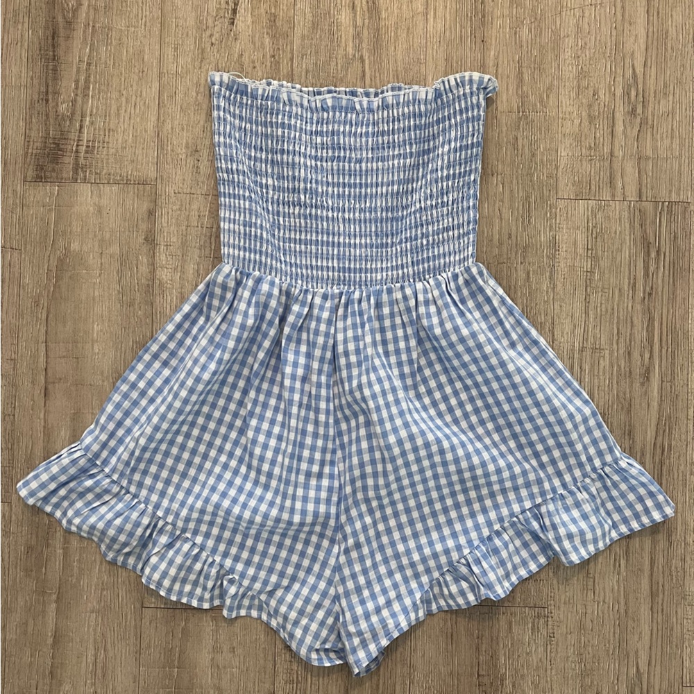 SEEK THE LABEL | Blue Checkered Romper